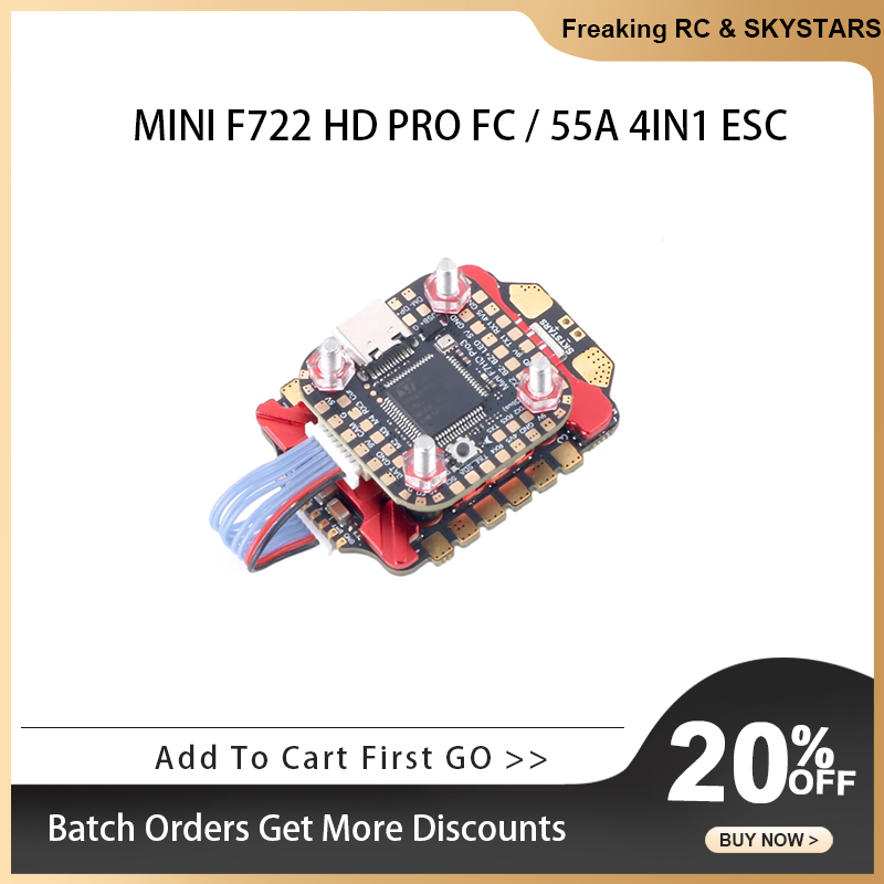 Foxeer Reaper F4 128K 65A Esc - SKYSTARS-Drone de course F722David, AM32, 55A,